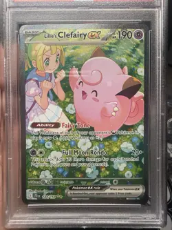 Pokemon TCG Journey Together Lillie's Clefairy EX Card 184/159 Sir PSA9 Mint - Image 2