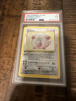 1999 POKEMON BASE SET CHANSEY 1ST EDITION SHADOWLESS HOLO #3 NM PSA 7 LOW POP - Image 2