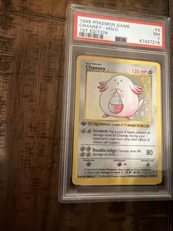 1999 POKEMON BASE SET CHANSEY 1ST EDITION SHADOWLESS HOLO #3 NM PSA 7 LOW POP - Image 5