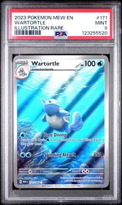 2023 POKEMON MEW EN-151 ILLUSTRATION RARE #171 WARTORTLE PSA 9 - Image 1