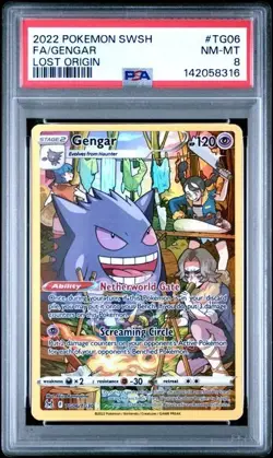 FA/GENGAR LOST ORIGIN POKEMON SWORD & SHIELD LOST ORIGIN 2022 TG06 PSA 8 - Image 1