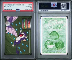PSA 10 GEM MINT Rattata Vs. Venomoth Topsun Carddass Vending Pokemon 1998 POP 10 - Image 4
