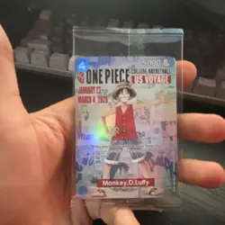 SEALED One Piece CCG Monkey D. Luffy Promo Holo College Basketball 5000p Card - Image 1