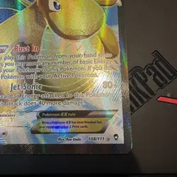 Dragonite EX 108/111 Furious Fists XY Full Art Holo Ultra Rare Pokemon Card - Image 3