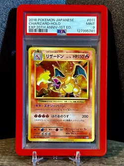 2016 Pokemon Japanese Charizard Holo EXP. 20 TH ANNIV 1St Ed #011 PSA 9 - Image 1