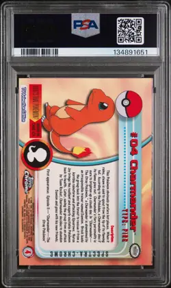 2000 TOPPS CHROME POKEMON T.V. SPECTRA #4 CHARMANDER PSA 8 MC - Image 2