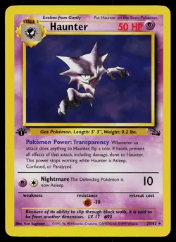 Pokemon Card - Haunter Fossil 21/62 Rare 1st Edition - Image 1