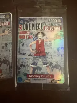 One Piece Monkey D. Luffy US Voyage College Basketball Promo Card SEALED - Image 4