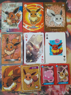 Eevee Fan Art Bundle of 9 Cards + Stickers NOT Official Pokemon PL-NM - Image 1
