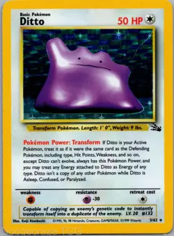 Ditto 3/62 Holo Rare Fossil Pokemon NM - Image 1