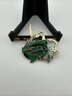 Mega Rayquaza Collector's Pin 2015 Metal Enamel Pin Roaring Skies Pokemon TCG - Image 1