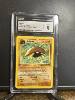 Pokemon CGC Mint 9 1999 Fossil 1st Edition Kabuto 50/62 Trading Card - Image 1