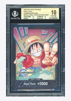 One Piece BGS10 PRISTINE Don!! Card 2025 World Final Participation Prize English - Image 1