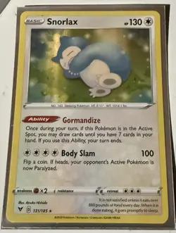 Snorlax 131/185 Pokemon Reverse Holo Rare In Sleeve New From Package 1 Card - Image 1