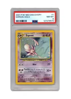 2001 Pokemon Neo Discovery #1 /75 ESPEON - HOLO PSA 8 NM-MT - NEW CERT - Image 2