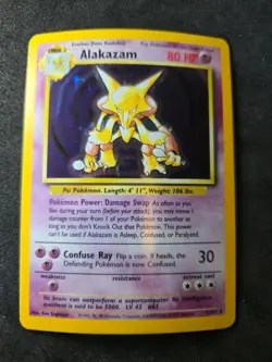 Pokemon Alakazam 1/102 Holo – Base Set (1999) – Vg-EX - Image 1