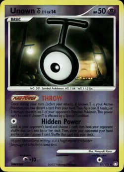 Unown T 67/123 Reverse Holo DP Mysterious Treasures Pokemon - Image 1