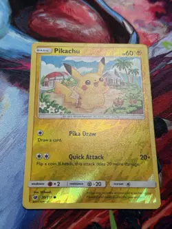 Pikachu 30/111 Reverse Holo SM Crimson Invasion Pokemon Card - Image 3