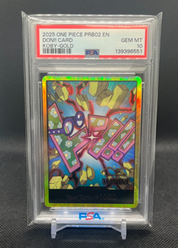 2025 ONE PIECE PEMIUM BOOSTER KOBY-GOLD DON!! CARD PSA 10 LOW POP - Image 1