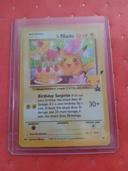 Pokemon _____'s Pikachu Promo Holo 24/53 Wotc Birthday Surprise 50 HP Card - Image 1