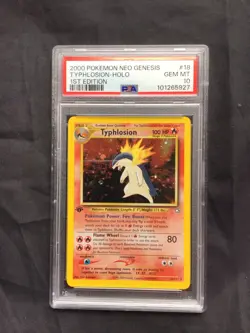 Pokemon Cards: Neo Genesis 1st Edition Rare Holo: Typhlosion 18/111 PSA 10 - Image 1