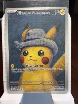 Pokemon Pikachu with Grey Felt Hat Promo Card 085 SVP Van Gogh Museum English - Image 3