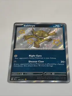 Sableye 184/091 Pokemon TCG: Scarlet & Violet - Paldean Fates Shiny Rare Holo - Image 2