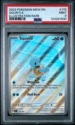 2023 POKEMON MEW EN-151 ILLUSTRATION RARE #170 SQUIRTLE PSA 9 - Image 1