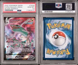2022 POKEMON SWORD & SHIELD SILVER TEMPEST #TG20 FULL ART/RAYQUAZA VMAX PSA 10 - Image 3