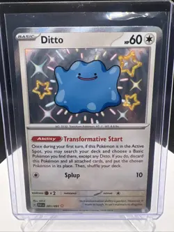 Pokemon TCG English Card PAF Paldean Fates Shining Ditto 201/091 Baby Shiny - Image 1