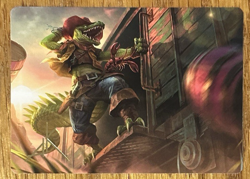 Teenage Mutant Ninja Turtles Art Card, Leatherhead, Iron Gator 43/54 Gold Sign. - Image 1