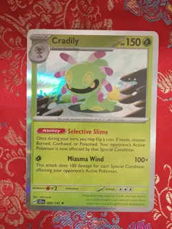 HOLOGRAM FOIL RARE Cradily 006/142 Stellar Crown Pokemon card tcg ccg - Image 1