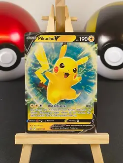 Pikachu V - Pokemon TCG Sword & Shield Black Star Promo - SWSH 198 NM DE - Image 1