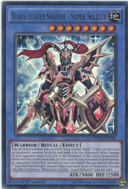 Yugioh Black Luster Soldier-Super Soldier DOCS-EN042 Ultimate Rare 1st LP - Image 1