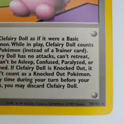 Clefairy Doll 70/102 LP Base Set Pokemon TCG Trainer Trading Card WOTC 1999 - Image 5