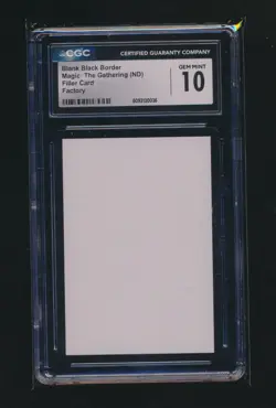 BLANK BLACK BORDER FILLER CARD MAGIF THE GATHERING MISPRINT GRADED CGC 10 GEM MT - Image 1