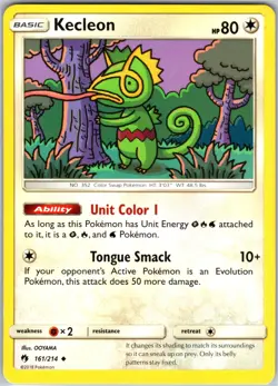 Kecleon 161/214 Uncommon Regular Card SM - Lost Thunder Pokemon TCG LP - Image 1