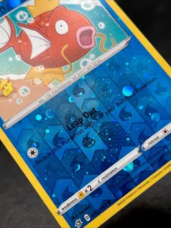 Magikarp 039/192 LP Cosmos Holo Awesome Swirl Pikachu Beach Art Pokemon Card! - Image 2