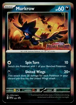 Murkrow 021 SV: Scarlet & Violet Promo Cards Promo STAFF - Image 1