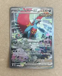 2023 Pokemon Paradox Rift Roaring Moon Ex Holo Card 251/182 - Image 1