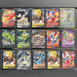 Pokemon TCG Card Lot 15 Sword & Shield Era Holo Rare - V VMAX EX Bundle - Image 1