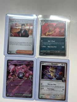 🔥 4-PACK of Team Rocket Holo PROMO Cards - Mewtwo EX, Meowth, Scrafty, Giovanni - Image 1
