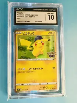 2022 POKEMON JAPANESE PIKACHU POKEMON GO HOLO 028/071 CGC 10 - Image 1