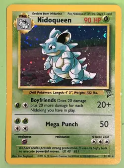 Pokemon: Nidoqueen #7/64 Base Set 2 Holo Rare 1999 WOTC NEAR MINT NO PLAY - Image 1