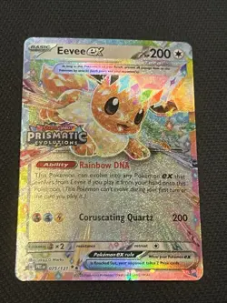 Pokemon TCG Prismatic Evolutions 075/131 Eevee EX Stamped Promo - NM - Image 1