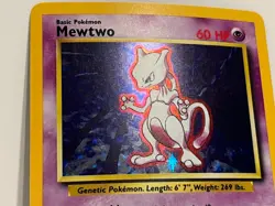 Vintage 1999 Pokemon TCG Base Set MEWTWO HOLO Rare 10/102 LP-NM English, Unltd - Image 3