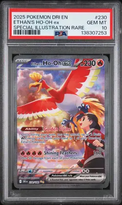 2025 POKEMON DRI EN-DESTINED RIVALS #230 ETHAN'S HO-OH EX PSA 10 - Image 1