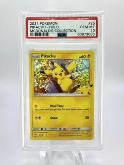 PSA 10 GEM MINT Pikachu Holo 025 McDonald's 25th Anniversary 2021 Pokemon TCG - Image 1