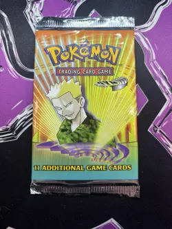 Pokemon Gym Heroes Unlimited Booster Pack SEALED Vintage WOTC LT. Surge Artwork - Image 1