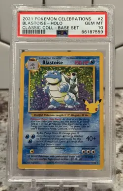 2021 POKEMON CELEBRATIONS CLASSIC COLL #2 BLASTOISE-HOLO PSA 10 - Image 1